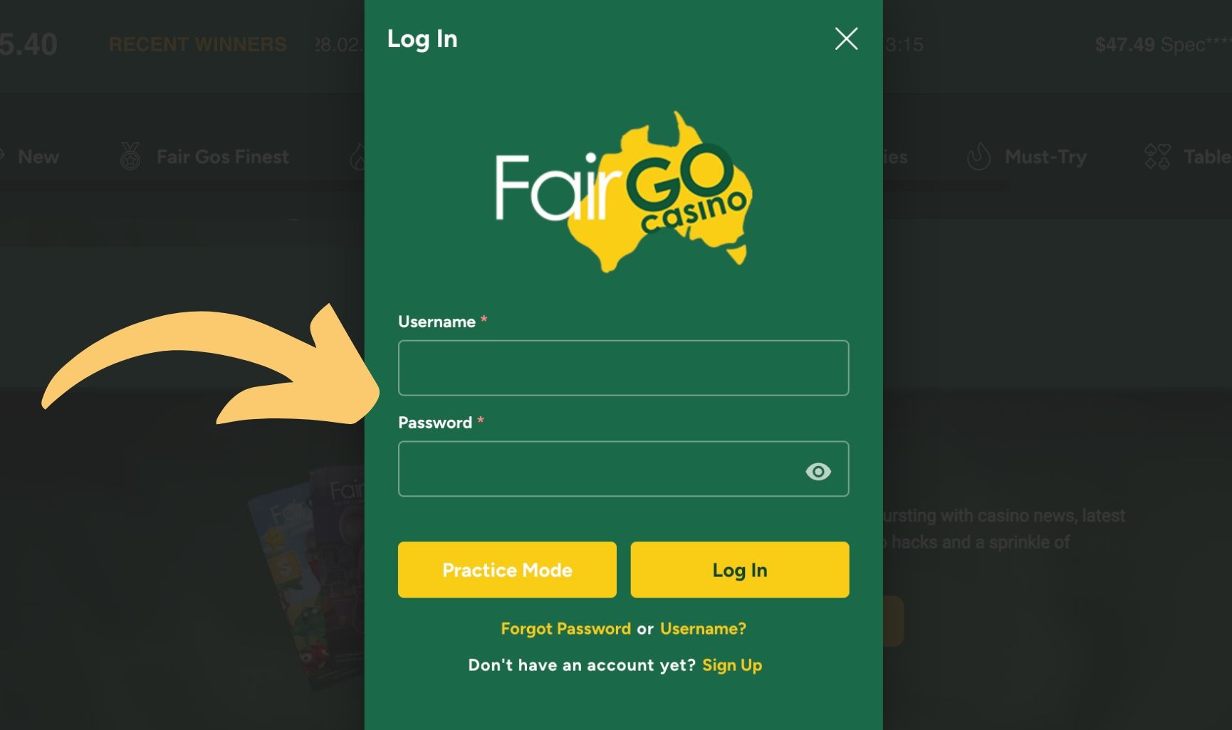 Fair Go Australia login credentials