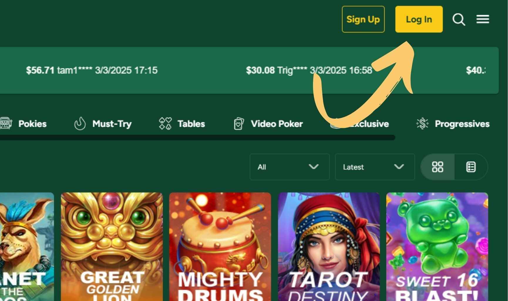 Fair Go Australia Locate the Login Button step